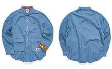 HEA PATTERN PRINT LINED OXFORD LONG-SLEEVED SHIRT