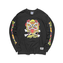 HEA LION HEAD AND BONE PRINT ON CHEST AND SLEEVE LONG-SLEEVED SHIRT