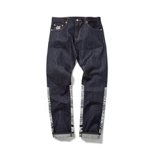 CARPTOWN REGULAR-FIT RAW SELVEDGE JEANS WITH SILVER CARP EMBROIDERY AND LASER PRINTED WAVE AND SUN