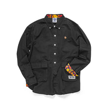 HEA PATTERN PRINT LINED OXFORD LONG-SLEEVED SHIRT