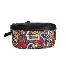 HEA LION HEAD PATTERNED NYLON ZIPPER VINTAGE STYLE WAIST BAG