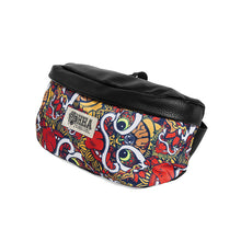 HEA LION HEAD PATTERNED NYLON ZIPPER VINTAGE STYLE WAIST BAG
