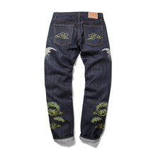 CARPTOWN REGULAR-FIT TSURU AND MATSUKI EMBROIDERED RAW SELVEDGE JEANS