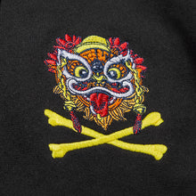HEA PATTERN PRINT LINED LION HEAD PRINT ON BACK  LONG-SLEEVED HOODIE
