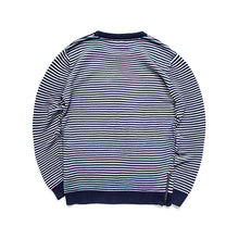 HEA LION HEAD EMBROIDERED SAILOR STRIPE TEXTURED LONG-SLEEVED SWEATER