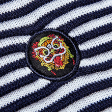 HEA LION HEAD EMBROIDERED SAILOR STRIPE TEXTURED LONG-SLEEVED SWEATER