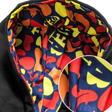 HEA PATTERN PRINT LINED LION HEAD PRINT ON BACK  LONG-SLEEVED HOODIE