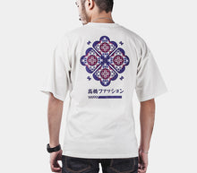 TAKAHASHI JAPANESE STYLE GEOMETRIC TOTEM PRINT ON BACK SHORT-SLEEVED SHIRT