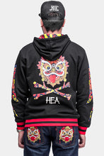 HEA PATTERN PRINT LINED LION HEAD PRINT ON BACK  LONG-SLEEVED HOODIE