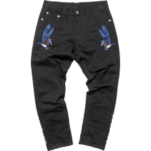 CARPTOWN CARROT-FIT HAWK AND CARP EMBROIDERED CROPPED JEANS