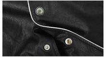 HEA LION HEAD EMBROIDERY RANGAN LONG-SLEEVED VEGAN LEATHER BOMBER JACKET