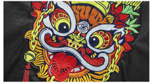 HEA LION HEAD EMBROIDERY RANGAN LONG-SLEEVED VEGAN LEATHER BOMBER JACKET