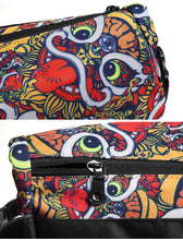 HEA LION HEAD PATTERNED NYLON ZIPPER MESSENGER BAG