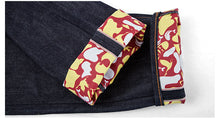HEA REGULAR-FIT LION HEAD EMBROIDERED RAW SELVEDGE JEANS