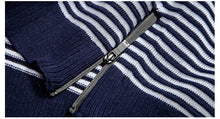 HEA LION HEAD EMBROIDERED SAILOR STRIPE TEXTURED LONG-SLEEVED SWEATER