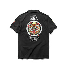 HEA LION HEAD EMBROIDERED ON BACK SHORT-SLEEVED POLO SHIRT