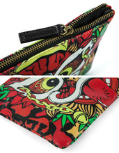 HEA LION HEAD PATTERNED NYLON ZIPPER CLUTCH