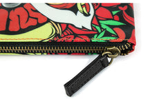 HEA LION HEAD PATTERNED NYLON ZIPPER CLUTCH